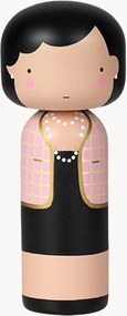 Ručne vyrobená drevená dekoračná bábika Kokeshi Coco In Pink