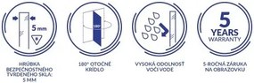 Cersanit Easy New, 1-krídlová vaňová zástena 70(dĺžka) x 140(výška) cm, číre sklo, chrómový profil, S301-289