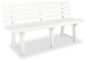 Záhradná lavička 145,5 cm, plast, biela