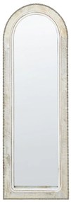 Drevené nástenné zrkadlo 31 x 91 cm krémová biela SARRY Beliani