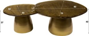 Konferenčný stôl 30-67 Eclipse 2-set Sklo Antique Gold  - Komfort-nábytok
