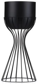 Kovový kvetináč LOFT 46x20 cm čierna