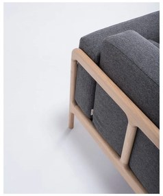 Kreslo s konštrukciou z dubového dreva s tmavosivým textilným sedadlom Gazzda Fawn