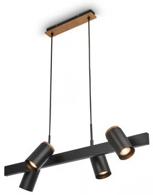 Briloner 4059045 - Závesné svietidlo ERA na lankách 4xGU10/10W/230V čierne