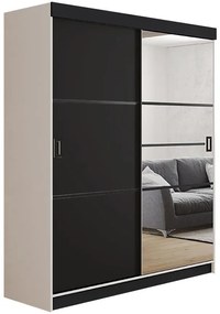 Skriňa Retro 138 4L Biely / Dvierka čierna