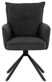 BONTEC Jedálenská stolička, sivá, menčestrová látka, HC-X1128 GREY2 Farba: Šedá