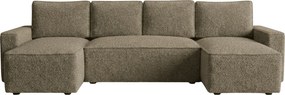 AKCE Rozkladacia sedacia súprava do U SMART BOUCLE 303x143 cm, tmavo béžová II. akosť