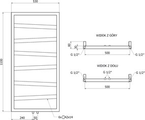 Mexen, Mexen Zoom dekoratívny kúpeľňový radiátor 1100 x 530 mm, 376 W, biely - W130-1100-530-00-20