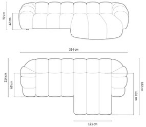 Svetlozelená rohová pohovka (pravý roh) Diana – Micadoni