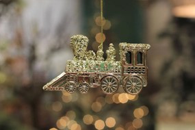 Rose gold závesná vianočná ozdoba vláčik 6cm