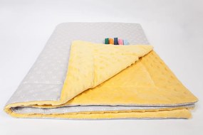 Ankras Kvalitná obojstranná detská deka Minky 75/100 žltá/hviezdy