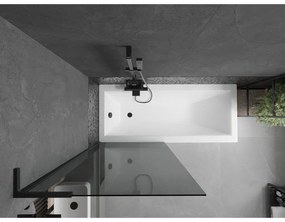 Mexen Next L, 1-krídlová vaňová zástena 80 x 150 cm, 6mm šedé sklo, čierny profil, 895-080-000-03-40-70