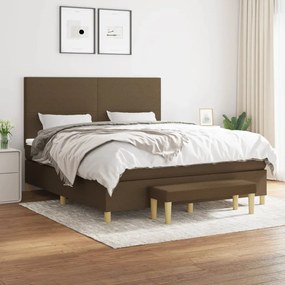 Boxspring posteľ s matracom tmavohnedá 160x200 cm látka 3137008