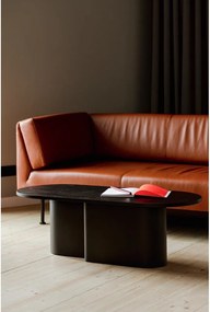 Čierny konferenčný stolík s doskou v dubovom dekore 50x115 cm Looi – noo.ma