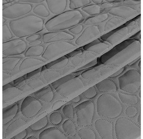 Sivý prehoz na posteľ so vzorom STONE 200x220 cm