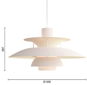 Louis Poulsen Závesná lampa PH 5 Monochrome Pale blush