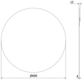 Mexen Alto, okrúhle kúpeľňové zrkadlo 60 cm, 9853-060-060-000-00