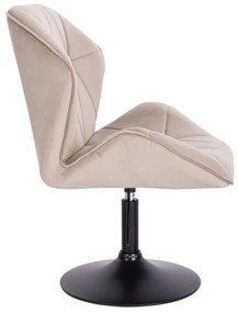 LuxuryForm DESIGN Stolička MILANO MAX VELUR na čiernom tanieri - latte