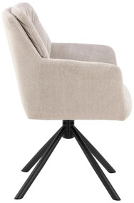 Béžové čalúnené jedálenské kreslo s podrúčkami Alonso – Actona