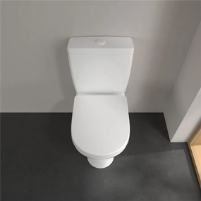 VILLEROY &amp; BOCH O.novo Compact WC misa kombi s hlbokým splachovaním bez vnútorného okraja, zadný odpad, 370 x 605 mm, biela alpská, 5689R001