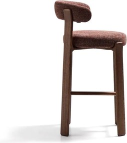 Hnedá/v tmavo prírodnej farbe barová stolička z jaseňového dreva (výška sedadla 75 cm) Granite – Kave Home