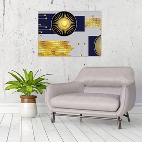 Obraz - Zlaté kruhy (70x50 cm)