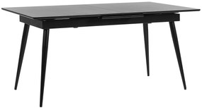 Rozkladací jedálenský stôl 160/200 x 90 cm čierny MALDON Beliani
