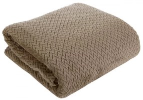 Moderná béžová deka s módnym rybím vzorom Šírka: 150 cm | Dĺžka: 200 cm