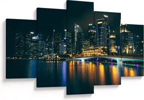 Obraz nočného Singapuru (150x105 cm)