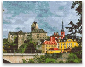 Gario Diamantové maľovanie Hrad Loket 2 Rozmery: 50 x 40 cm, Rámovanie: S vnútorným rámom, Diamanty: Okrúhle