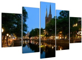 Obraz nočného historického mesta (150x105 cm)