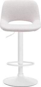 Barová stolička Camden - látka, biely rám - Krémová