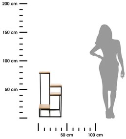 Stojan na kvety KASKADA 79x40 čierna/hnedá