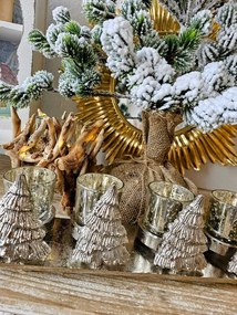 Adventný svietnik so 4 stromčeky - 31 * 9 * 10cm