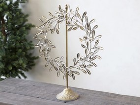 Bronzový antik kovový stojan s háčikom na dekoráciu - 12*50 cm