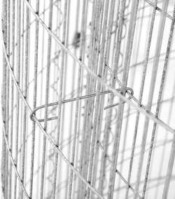 Gabión okrúhly, záhradná dekorácia, strieborná farba