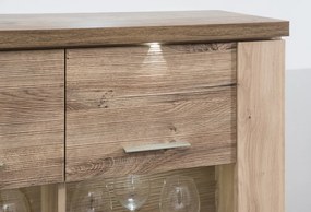 Obývacia stena Grande, dub artisan / dub Ribbeck, s osvetlením