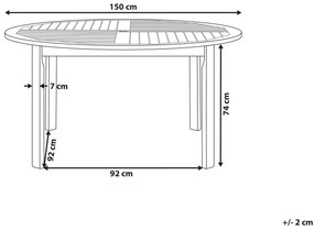 Okrúhly záhradný stôl z akáciového dreva ⌀ 150 cm svetlé drevo TOLVE Beliani