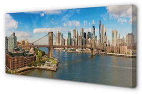 Obraz na plátne Bridge panorama mrakodrapov 120x60 cm