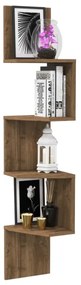Rohová nástenná polica DESALDO 155,2x29,6 cm hnedá