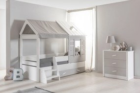 Zásuvková komoda Boom - biela/šedá