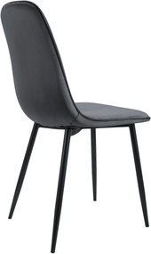 Sada 4 ks jedálenských stoličiek Maryam zamat - tmavosivá