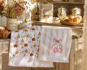 Kuchynský froté uterák s motívom čerešní - 40*66 cm