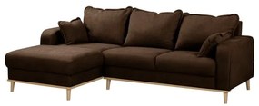 Tmavohnedá rohová pohovka (ľavý roh) Beata - Ropez