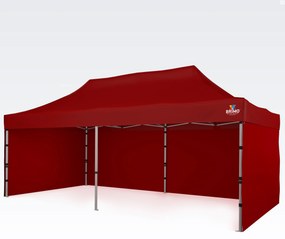 BRIMO Svadobný stan 3x6 m hliníkový – Elegantný a rýchlorozkladací - s 3 stenami - Červená 15