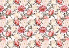 Fototapeta – Červené a biele kvety (147x102 cm)