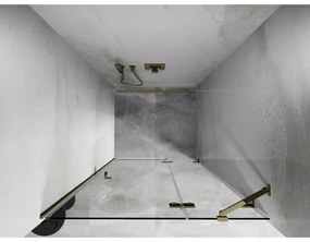 Mexen, Mexen Lunar pravé otočné sprchové dvere 100 cm, transparentné, zlaté - 834-100-000-50-00-P
