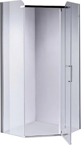 BPS-koupelny Päťuholníkový sprchovací kút KZ91B 90x90 chróm/transparent - bez vaničky