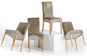 Sivobéžové napínacie poťahy v súprave 4 ks na stoličku 48 cm Sento – Restilo