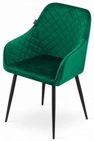 Jedálenský set 1+4, biely stôl v dekore dub sonoma MADO 120x80cm a zelené zamatové jedálenské kreslo NUGAT